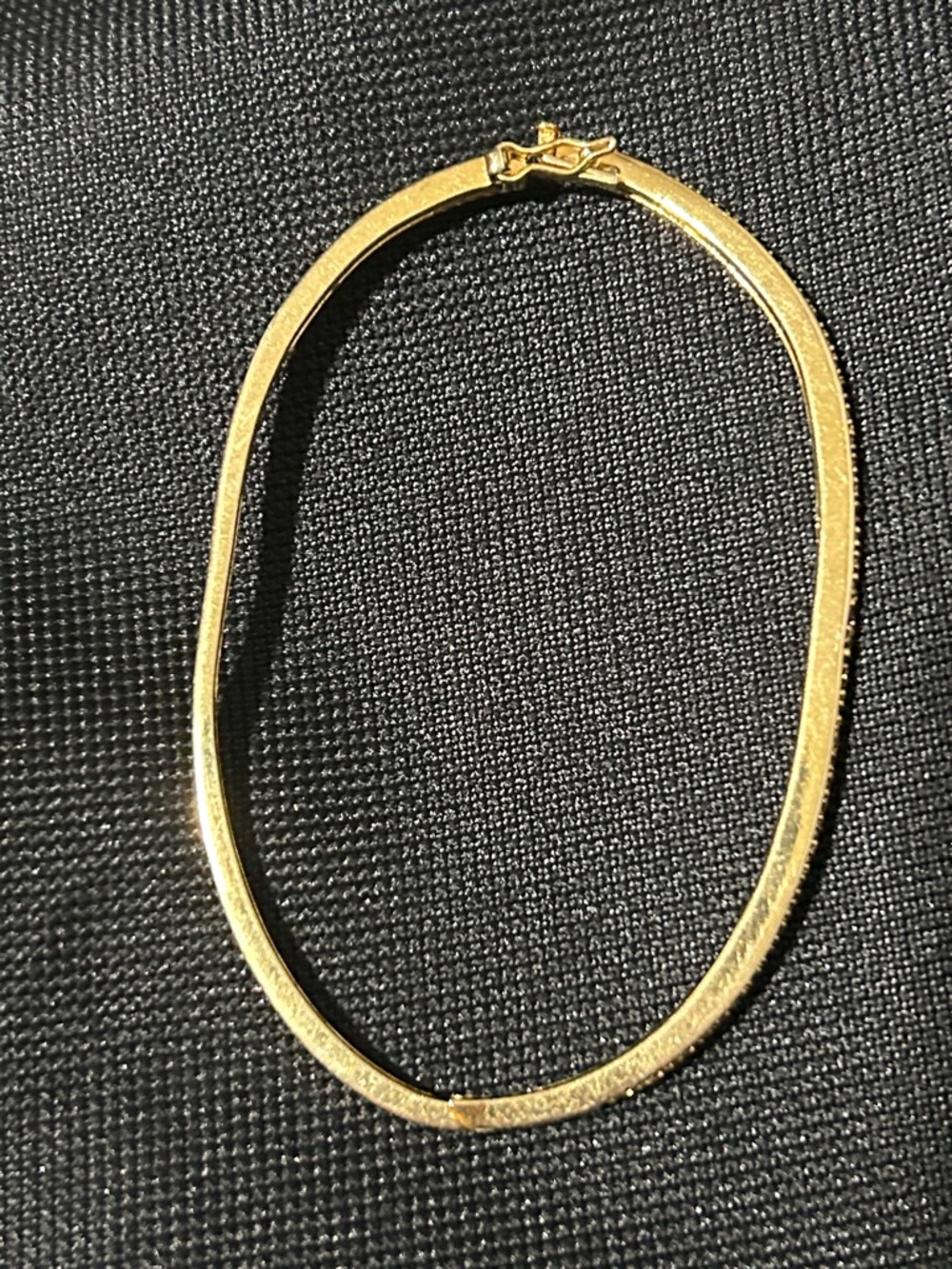 Gold-Tone 925 Silver Textured Women's Bangle Bracelet - Elegant Classic Style - Picture 2 of 7